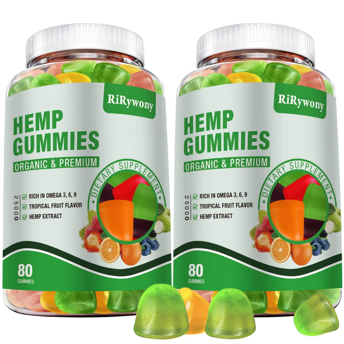 RiRywony Health hemp gummies bottle front show high potency for daily wellness
