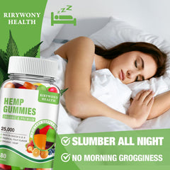 RiRywony Health hemp gummies close-up gummy, chewy texture and vegan formula.