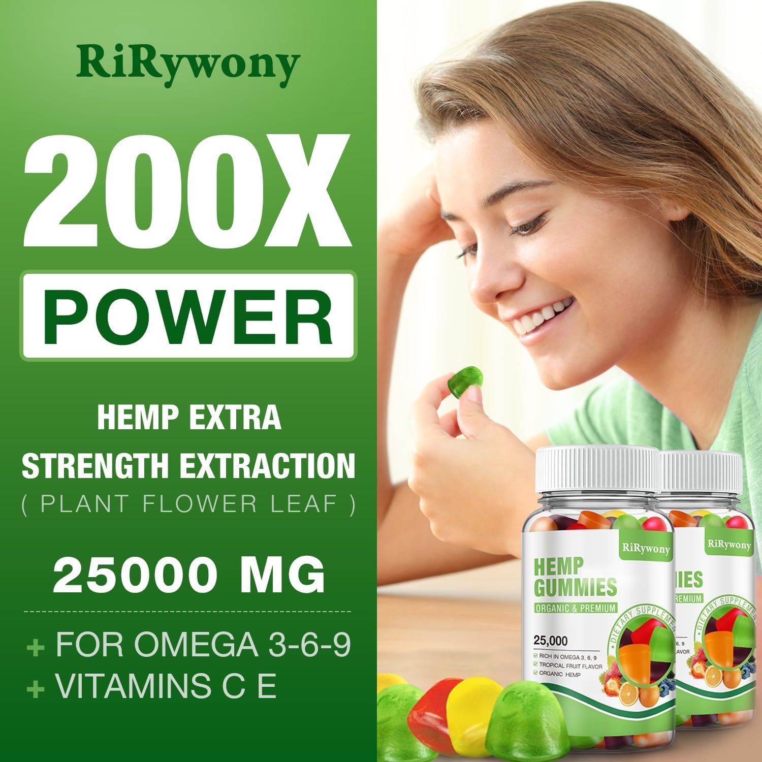 RiRywony Health hemp gummies Omega 3-6-9 icon, balanced daily nutrition.
