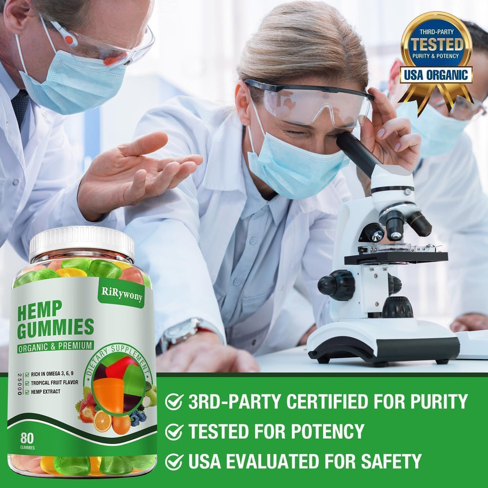 RiRywony Health hemp gummies packaging back with usage and ingredients