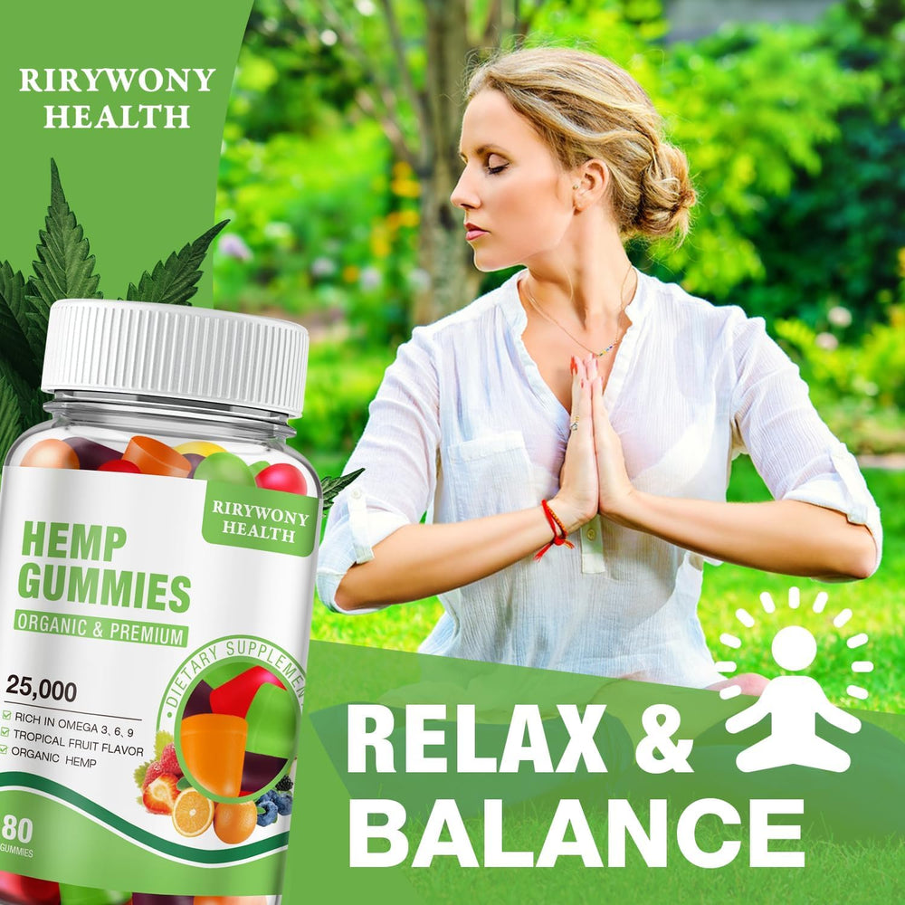 RiRywony Health hemp gummies two-pack display, convenient daily routine for easy refills.