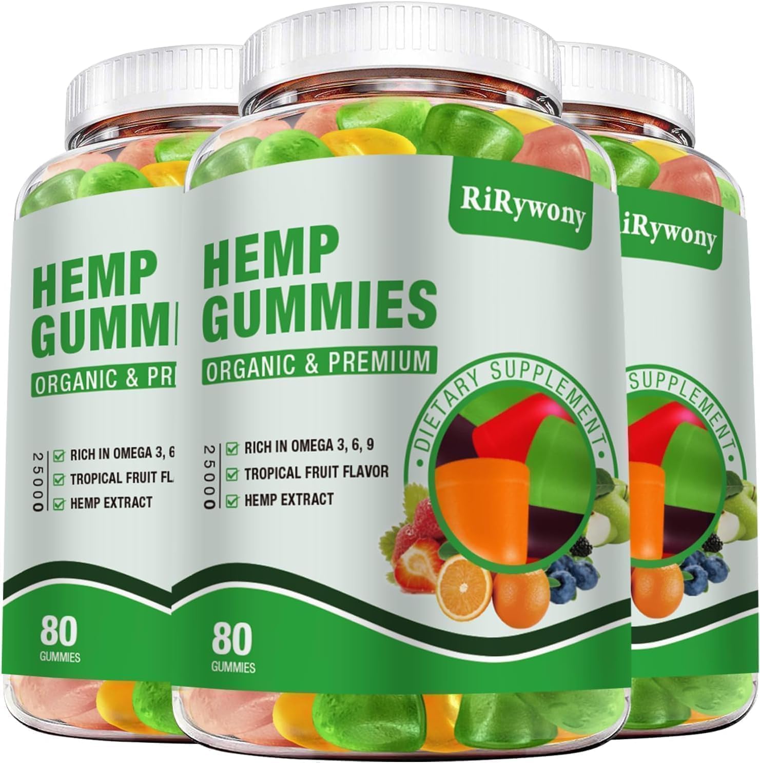 RiRywony Health Hemp Gummies bottle on table, ready for a soothing nightly routine.
