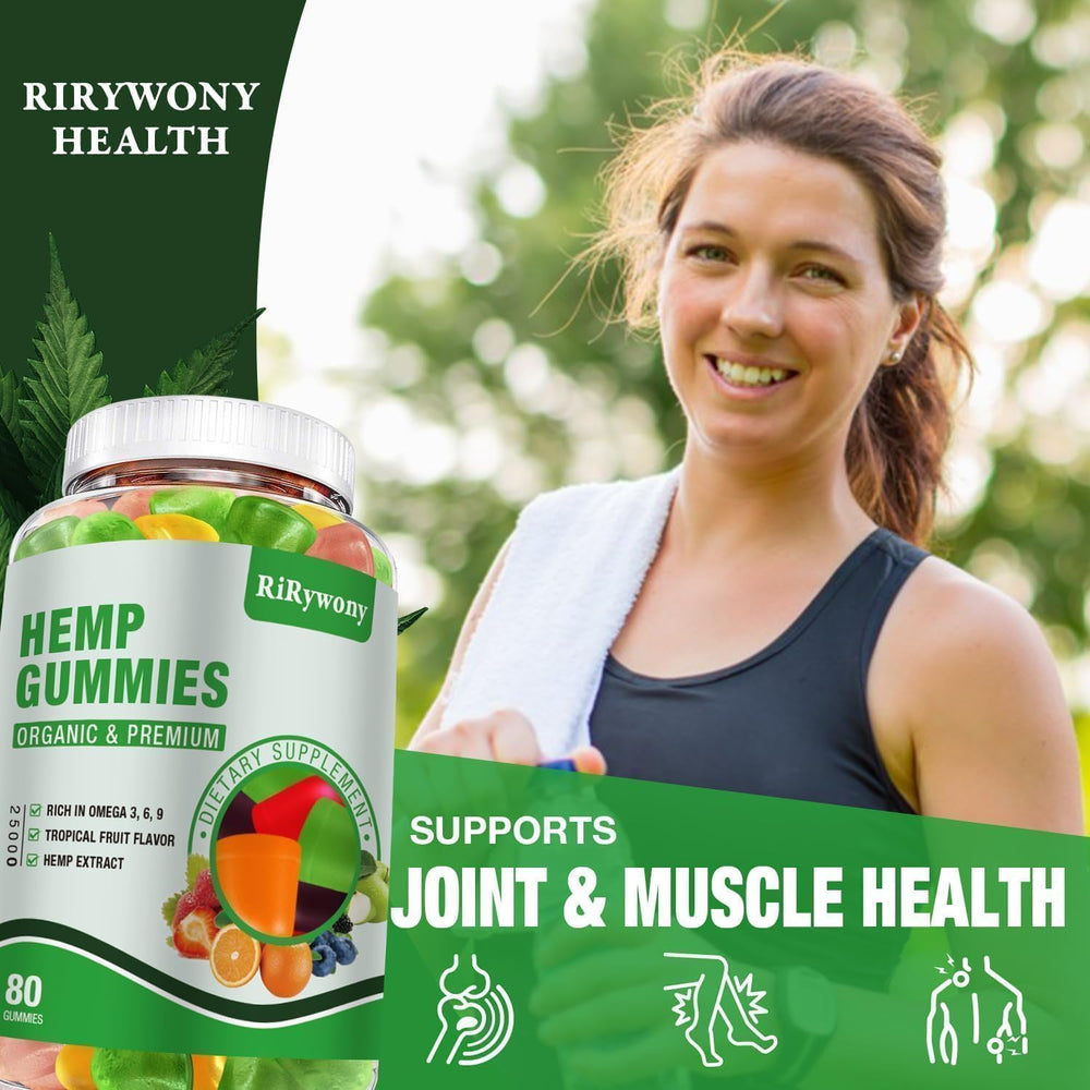 RiRywony Health hemp gummies packaging front, premium look signaling quality and potency.