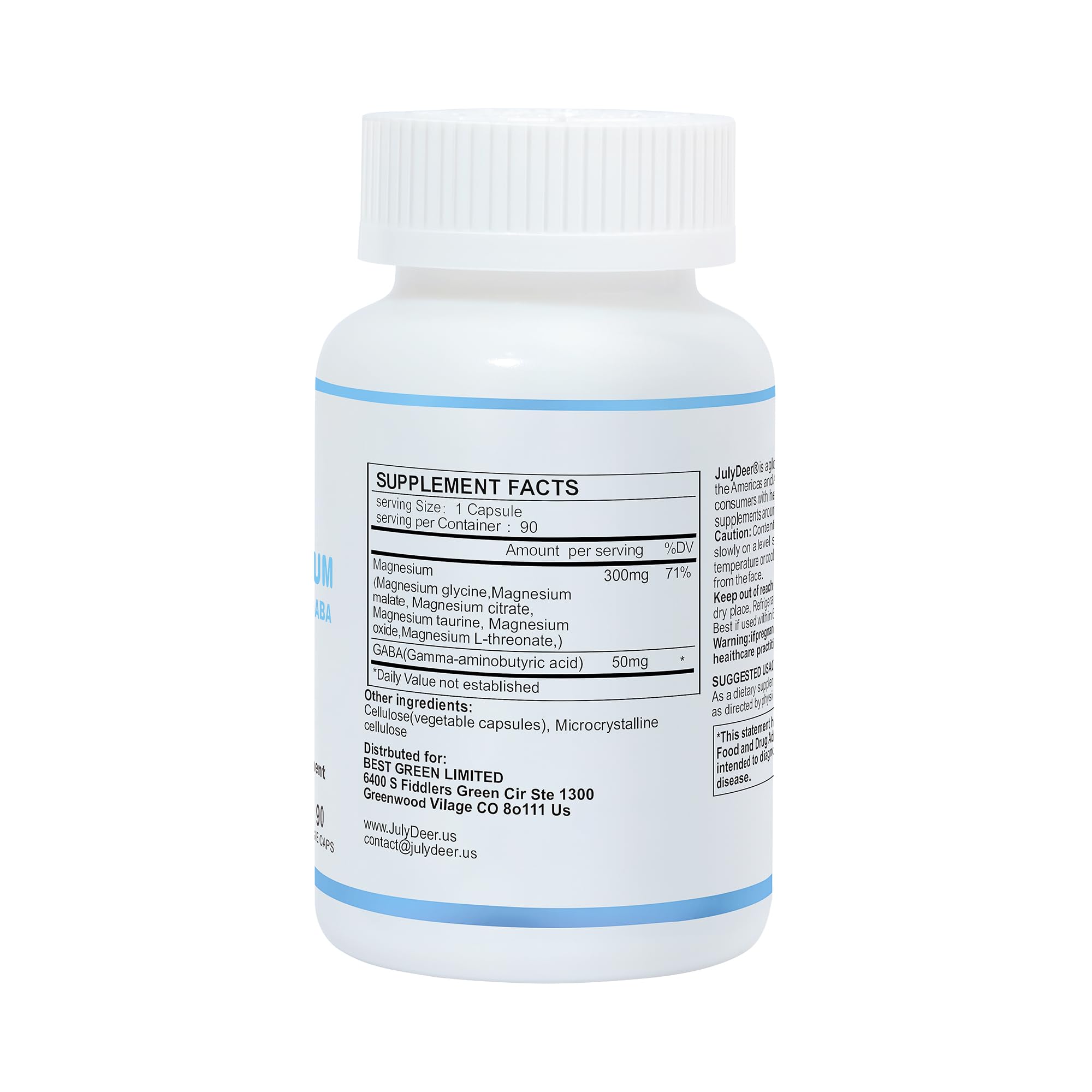 Risabou JulyDeer capsules close-up showing easy-to-swallow magnesium pills.