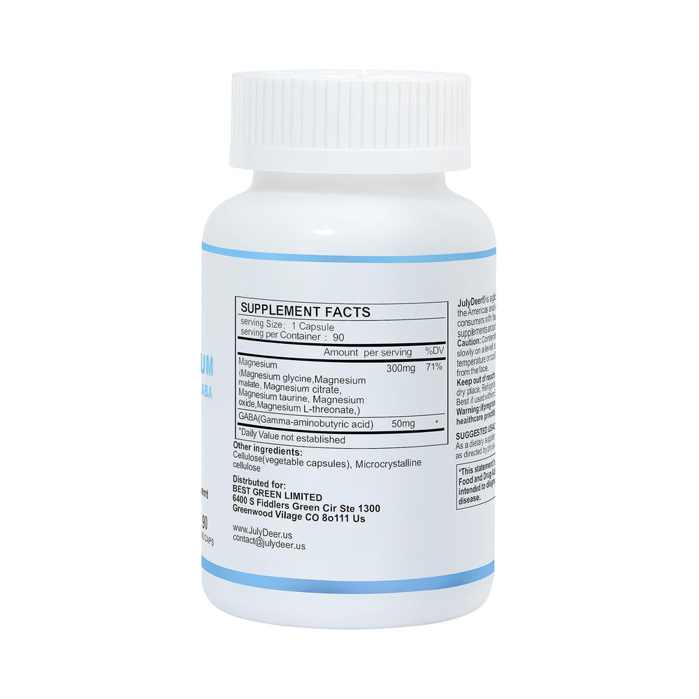 Risabou JulyDeer capsules close-up showing easy-to-swallow magnesium pills.