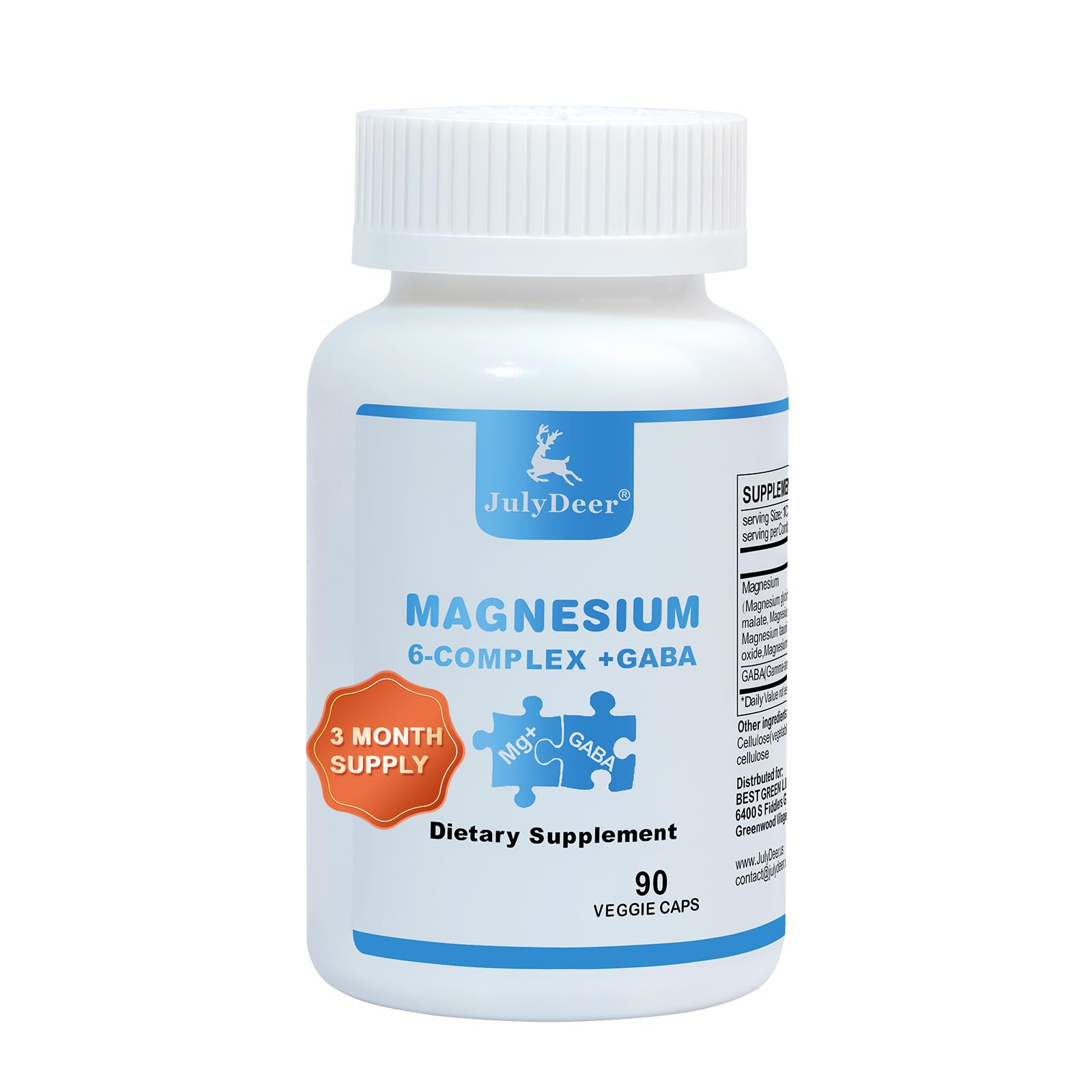 Risabou JulyDeer Sixfold Magnesium bottle close-up highlighting high absorption.