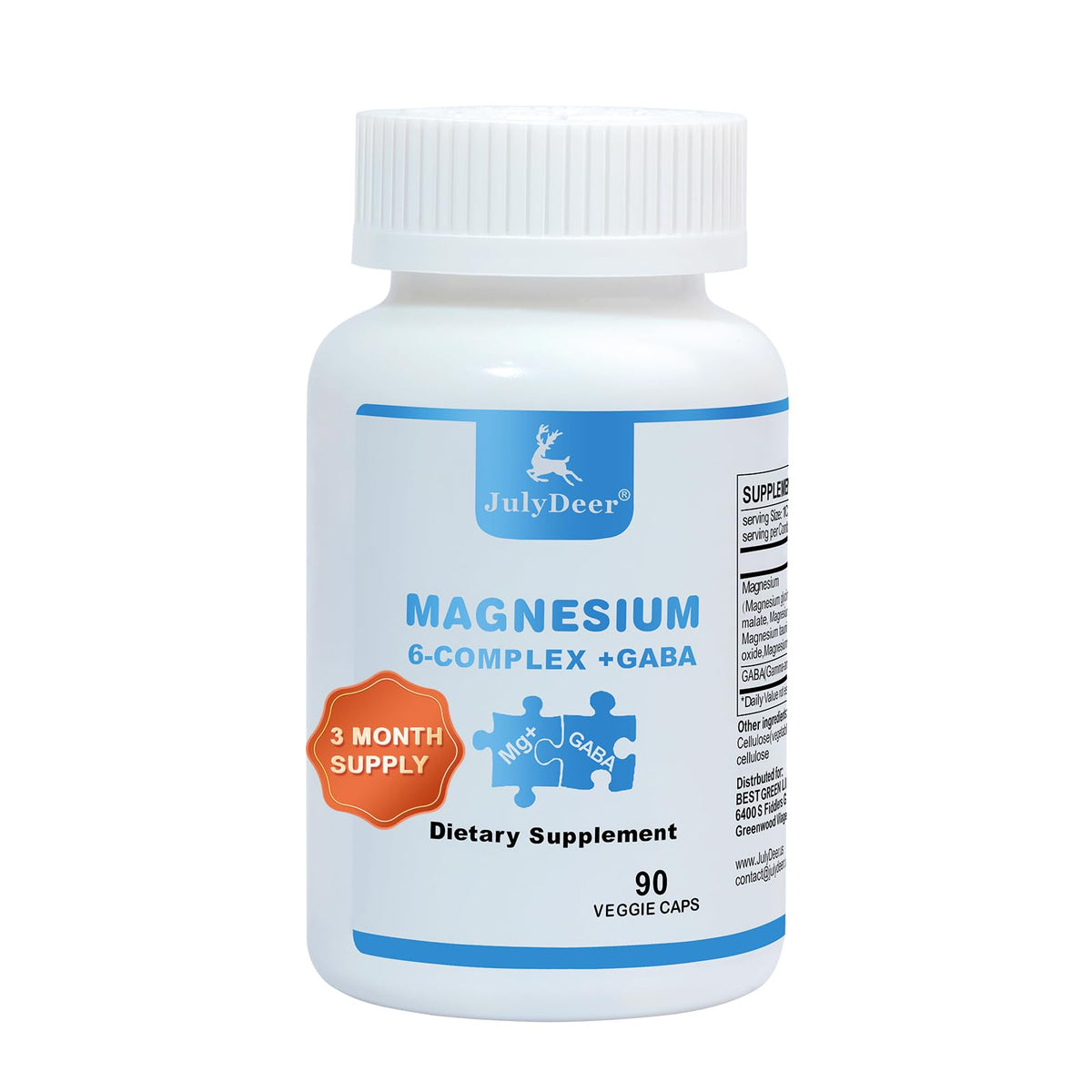 Risabou JulyDeer Sixfold Magnesium bottle close-up highlighting high absorption.