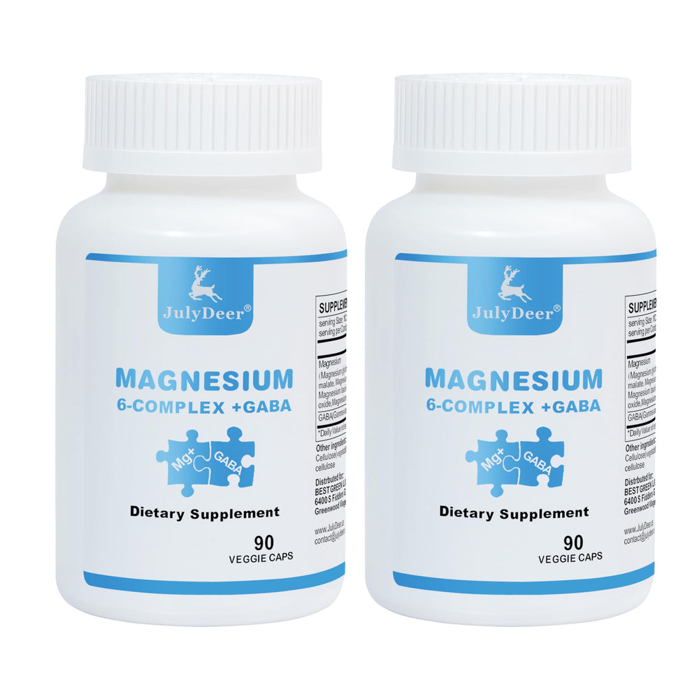 Risabou Sixfold Magnesium bottle front highlighting label for easy daily energy and nerve support.