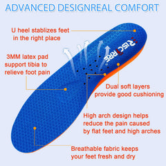 Risctrre insoles with breathable honeycomb design promote airflow and dryness.