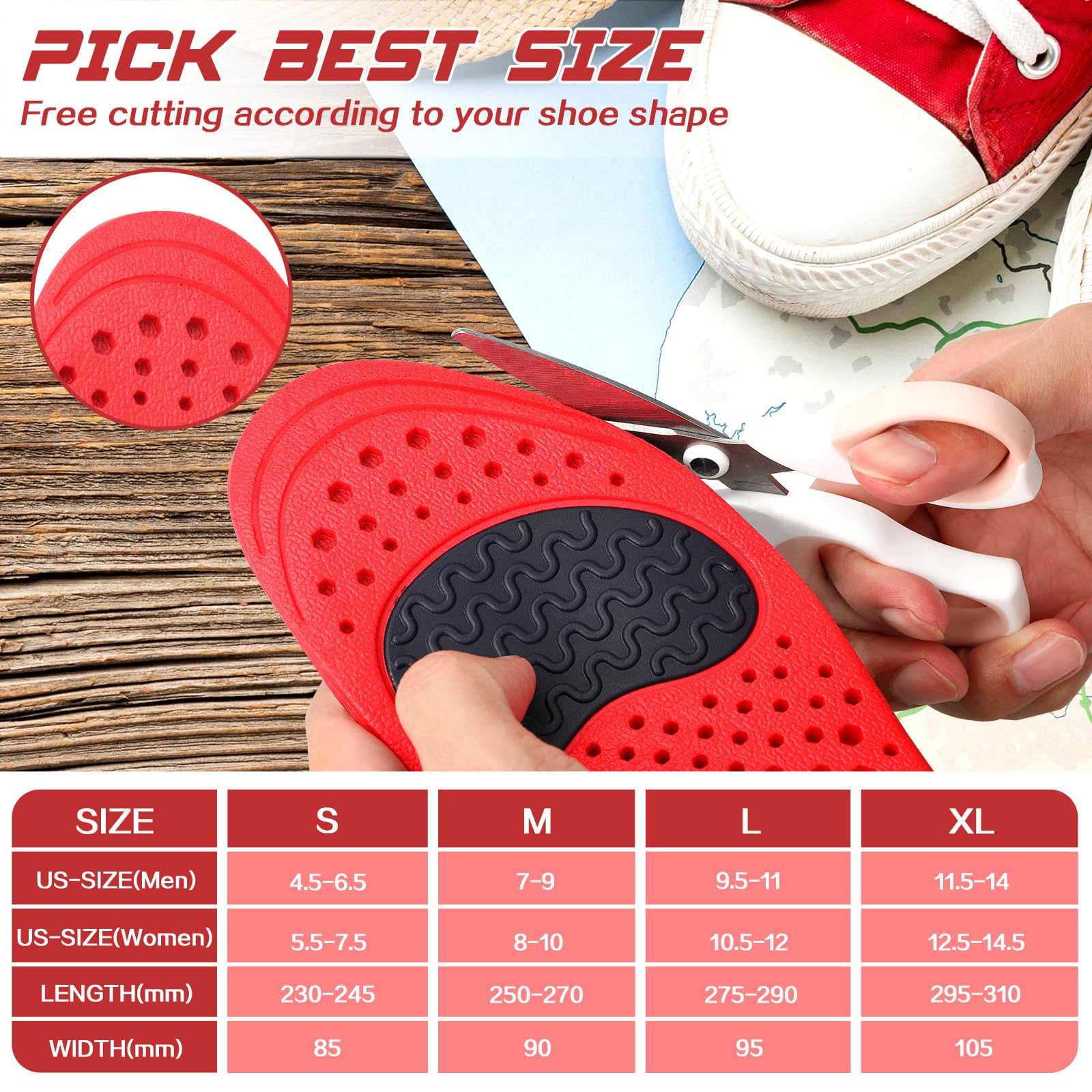 Risctrre fur-layer insoles are securely stitched to prevent fuzz shedding.