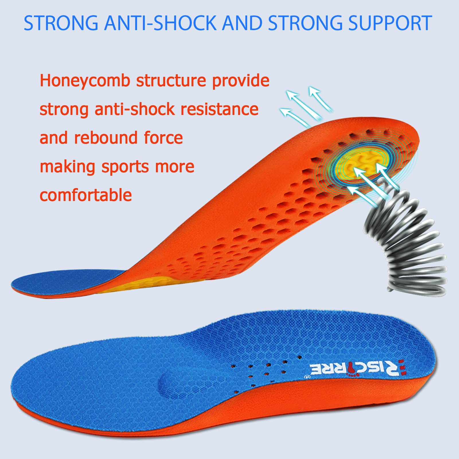 Risctrre insoles trim-to-fit guide ensures a precise, personalized fit.