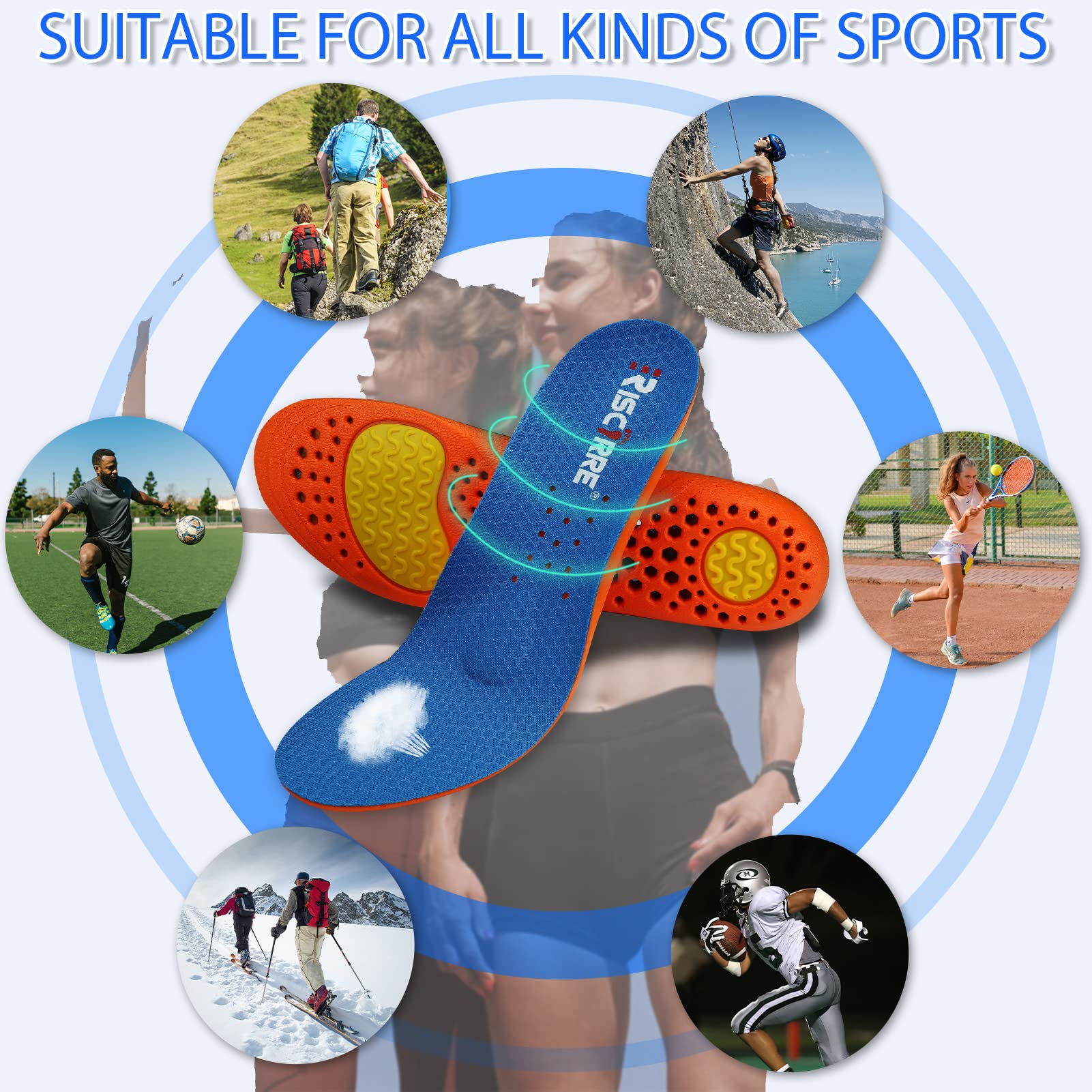 Risctrre insoles are washable and shape-retaining for longevity.
