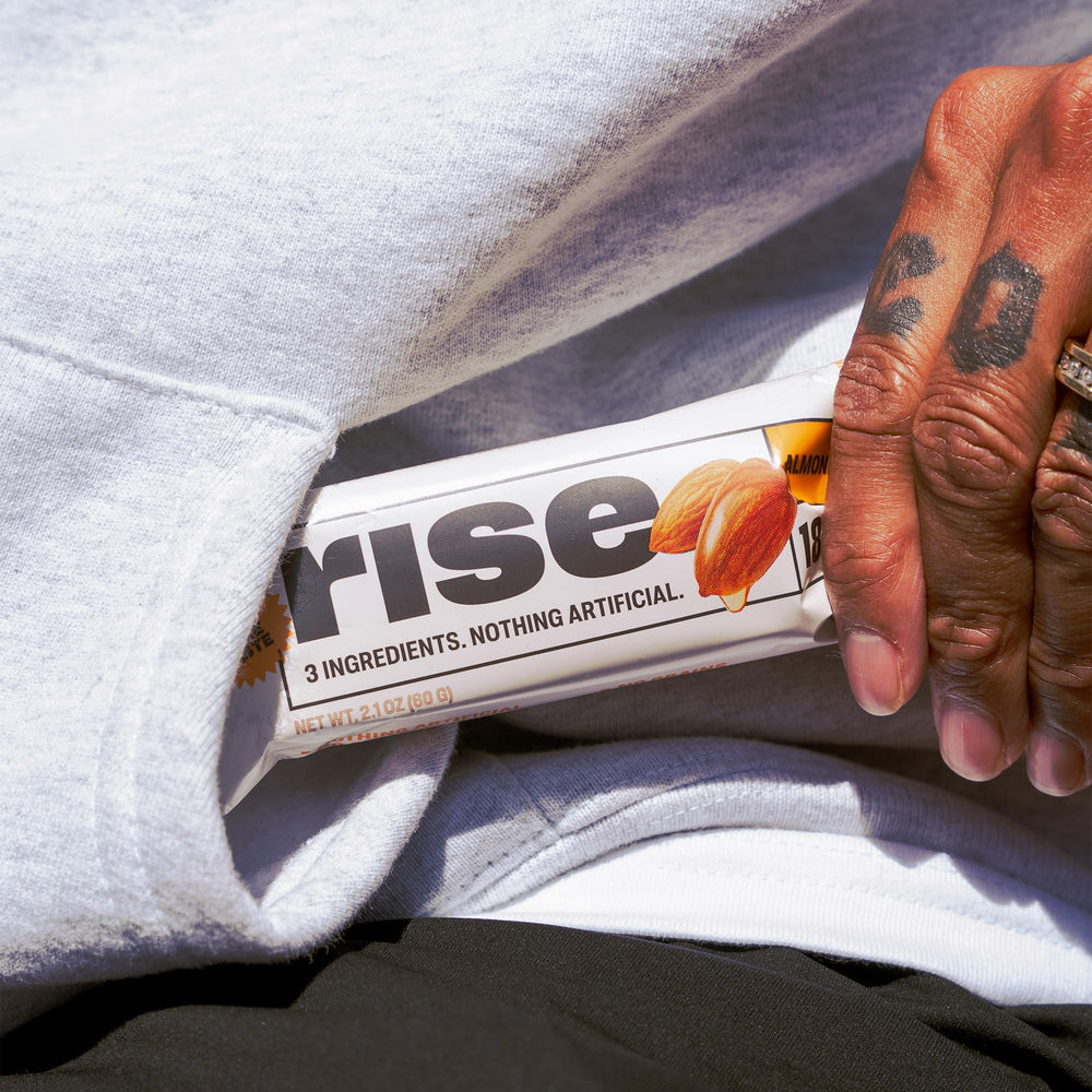 Rise almond honey bar pairs well with coffee for a morning ritual.