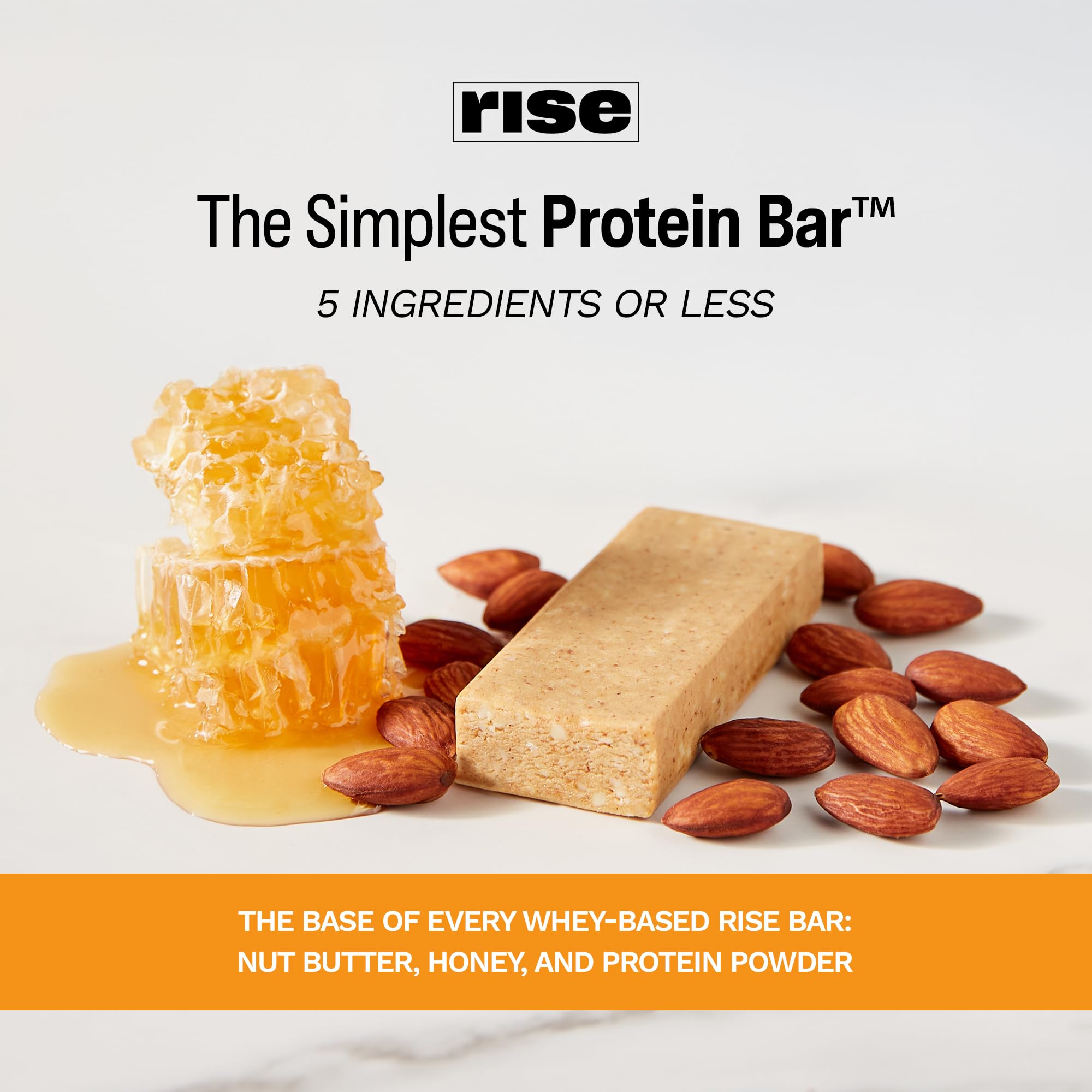 Rise almond honey bar on-the-go lifestyle powers quick fueling between activities.