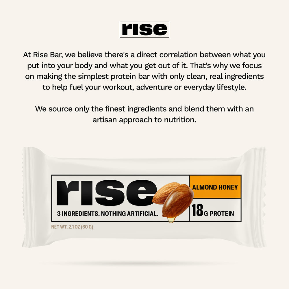 Rise almond honey bar before workout offers convenient energy boost.