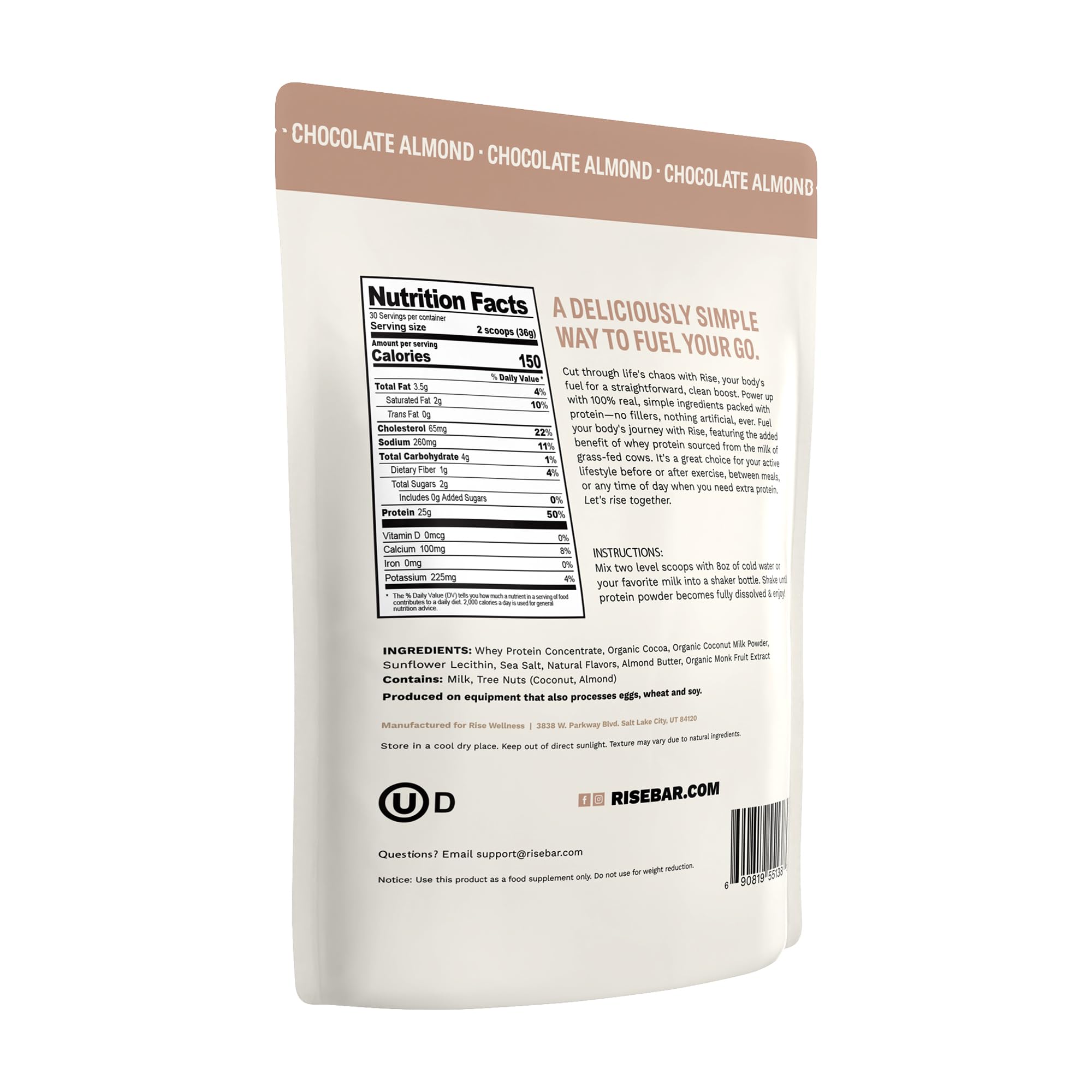 Chocolate Almond flavor aroma and glass of protein