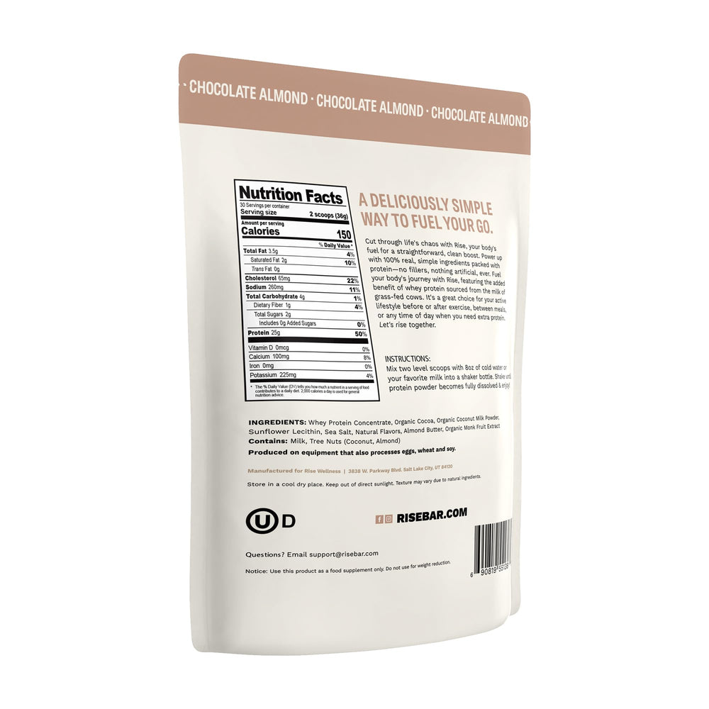 Chocolate Almond flavor aroma and glass of protein