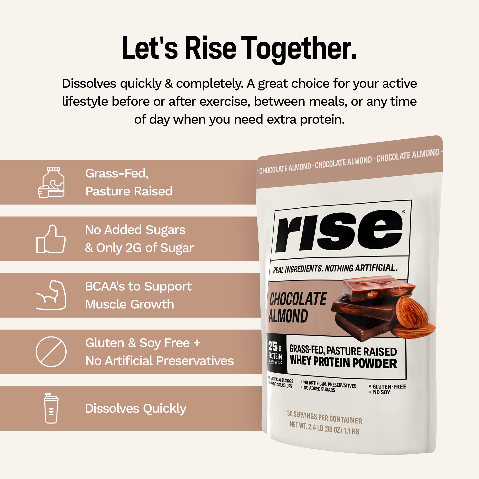New Zealand grass-fed whey from Rise product
