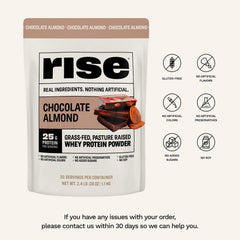 Shake made with Rise Grass-Fed Whey Chocolate Almond after workout