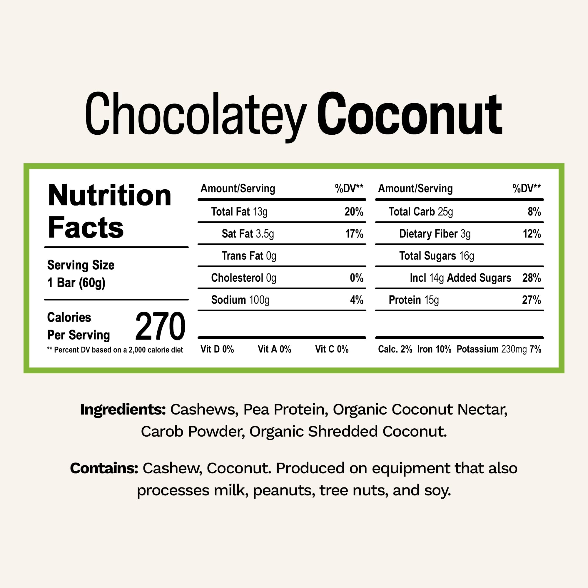 Close-up of Rise Bar Chocolately Coconut bar showing creamy texture and protein appeal.