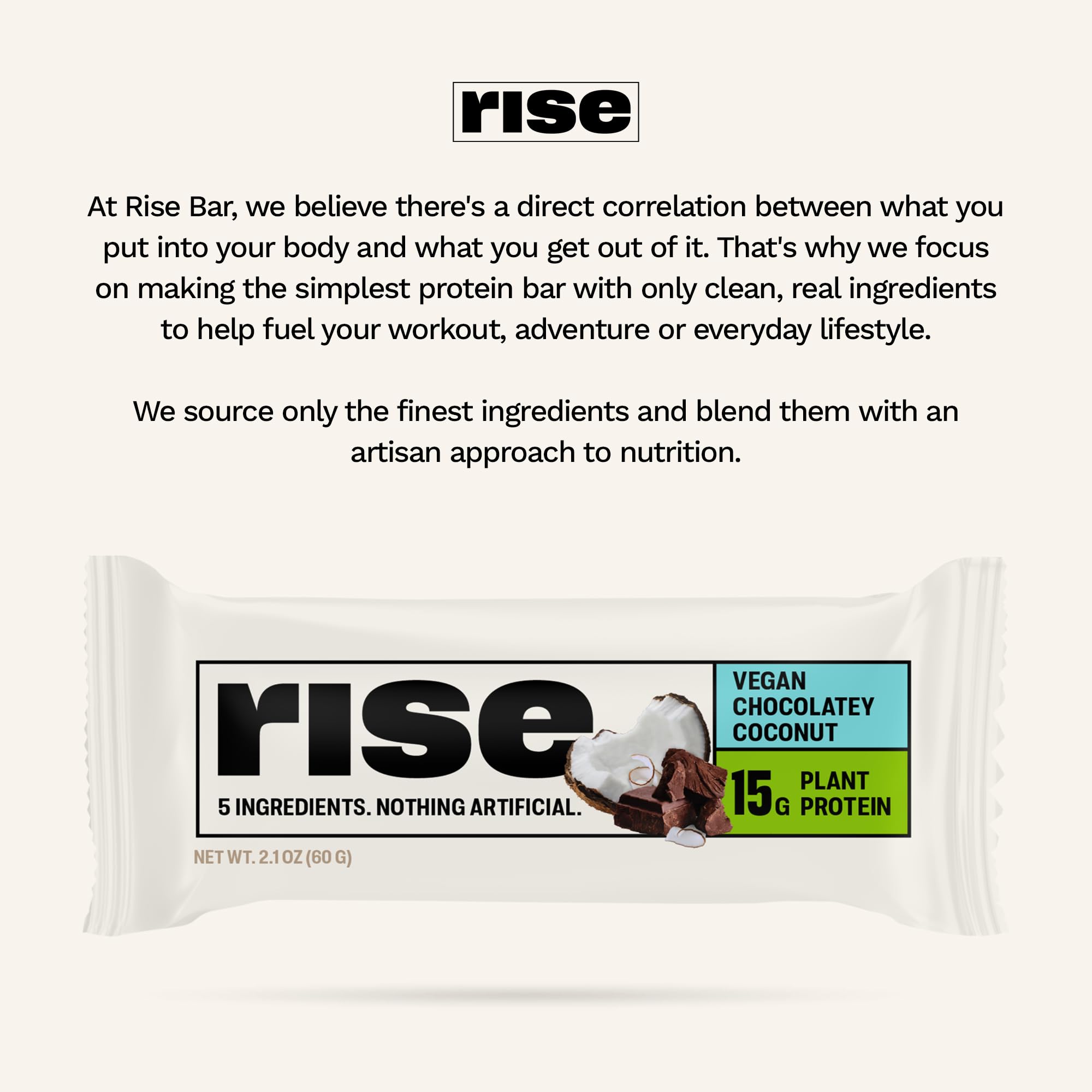 On-the-go Rise Bar Chocolately Coconut ready for pre-workout energy or snack time.