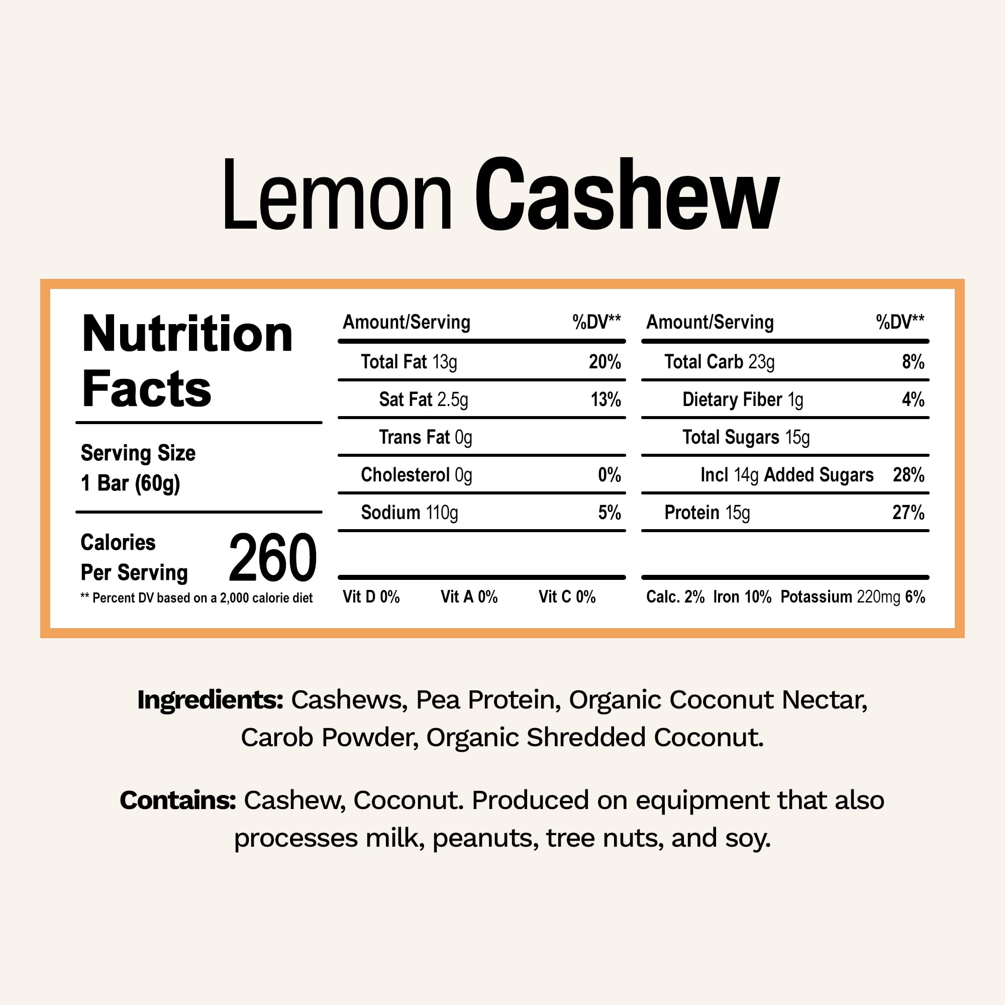 Rise Pea Protein Bar Lemon Cashew close-up, creamy texture and 15g protein