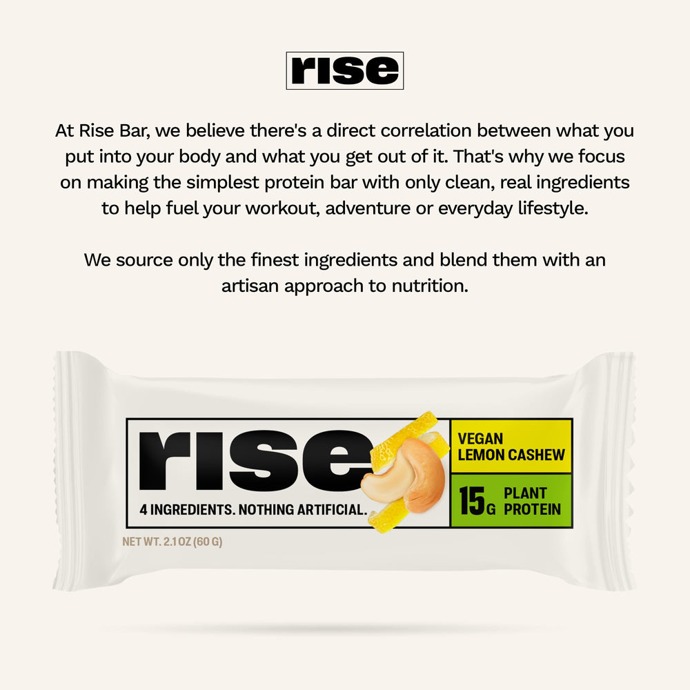 Rise Vegan lemon cashew bar, gluten-free and soy-free