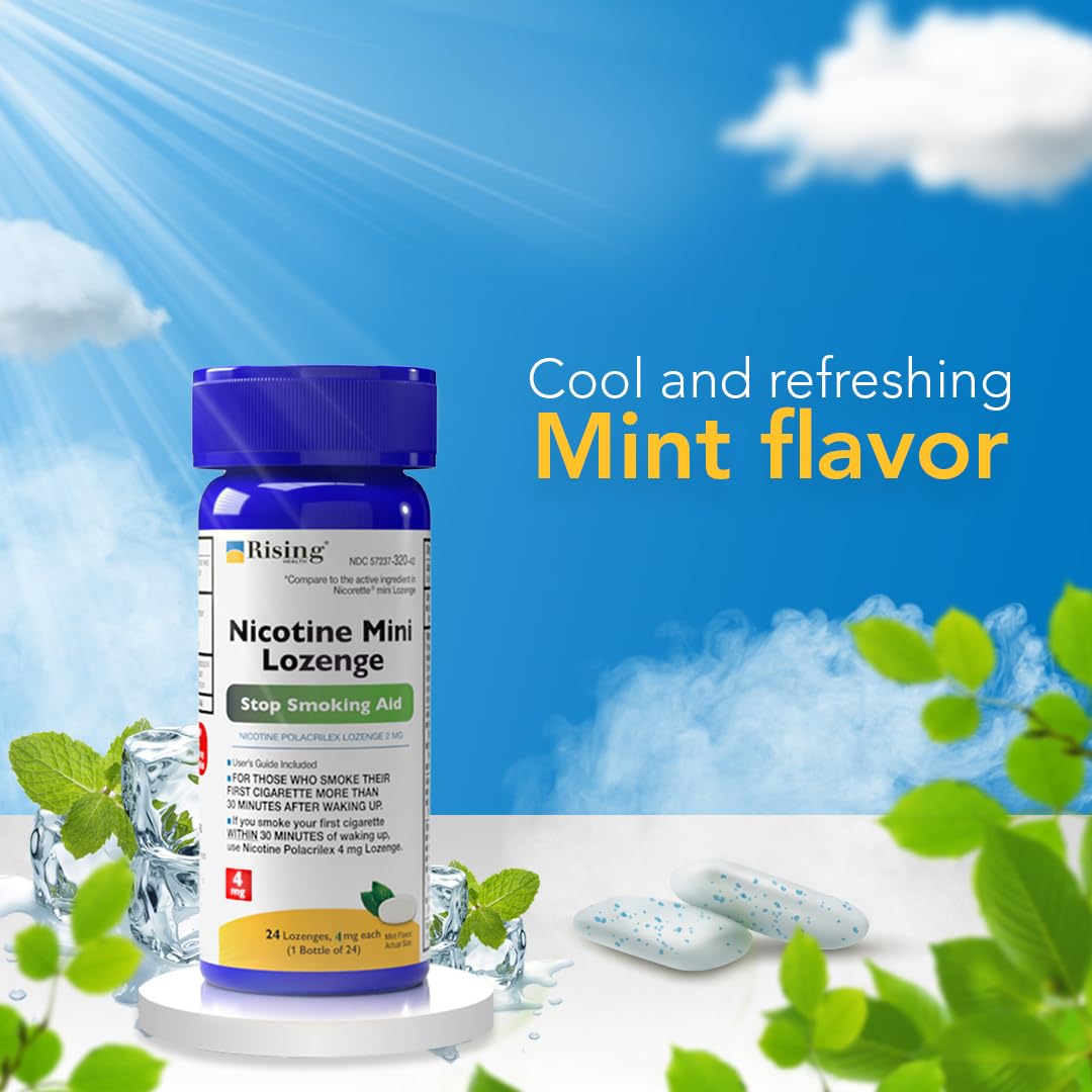 Rising Health lozenges dispensed from blister pack for easy on-the-go use.