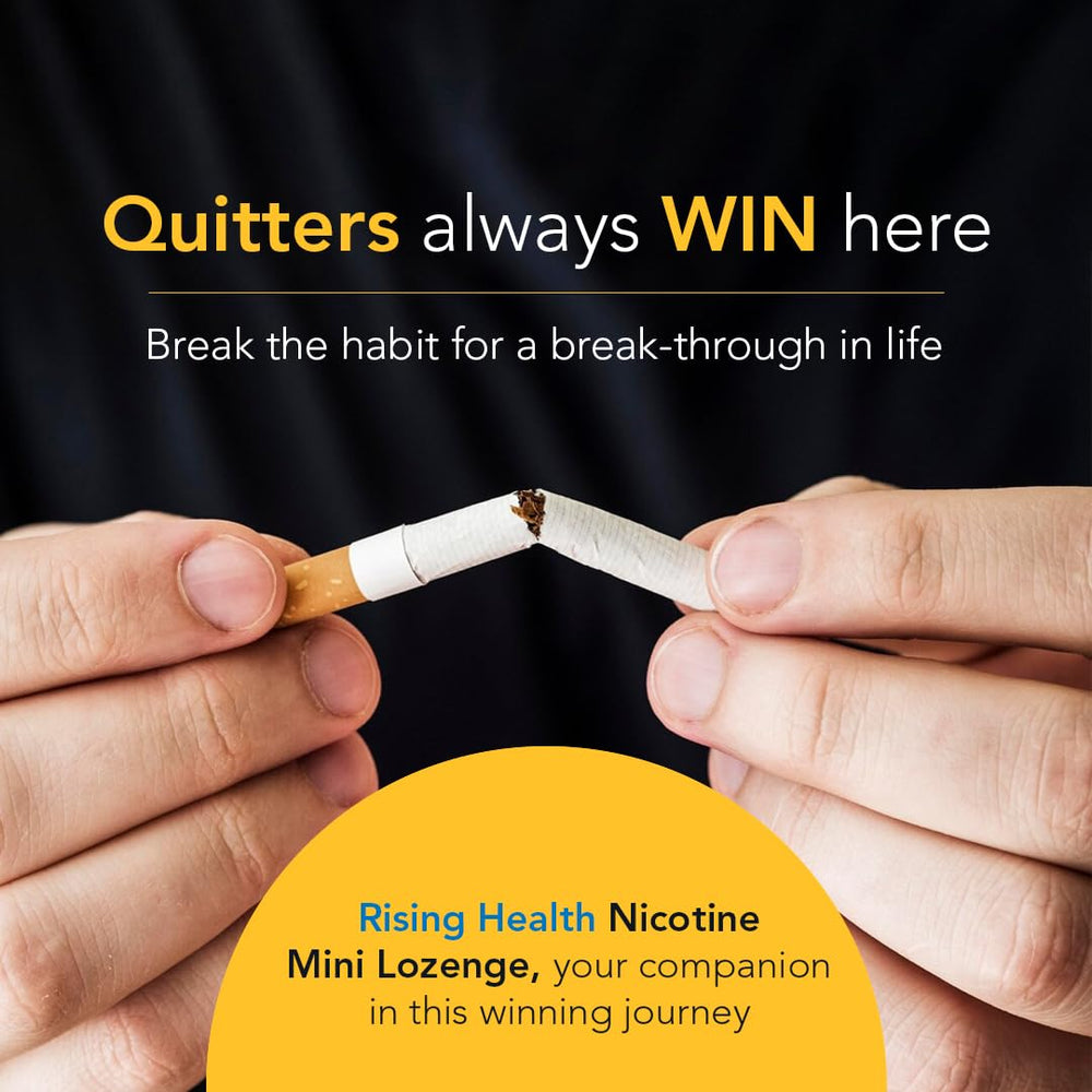 Detail of Rising Health 4 mg label highlighting nicotine content