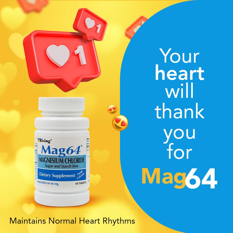 Rising Mag64 box-packaging reflects trusted daily mineral support.
