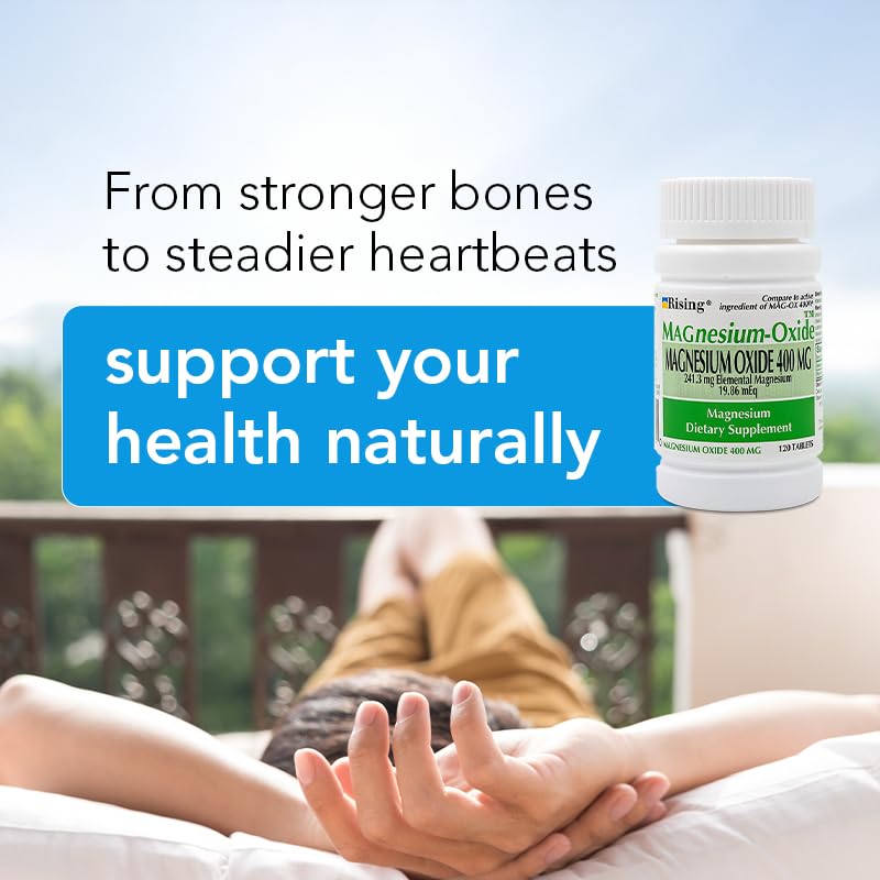 Rising Magnesium Oxide 400mg health ambiance in kitchen setting.