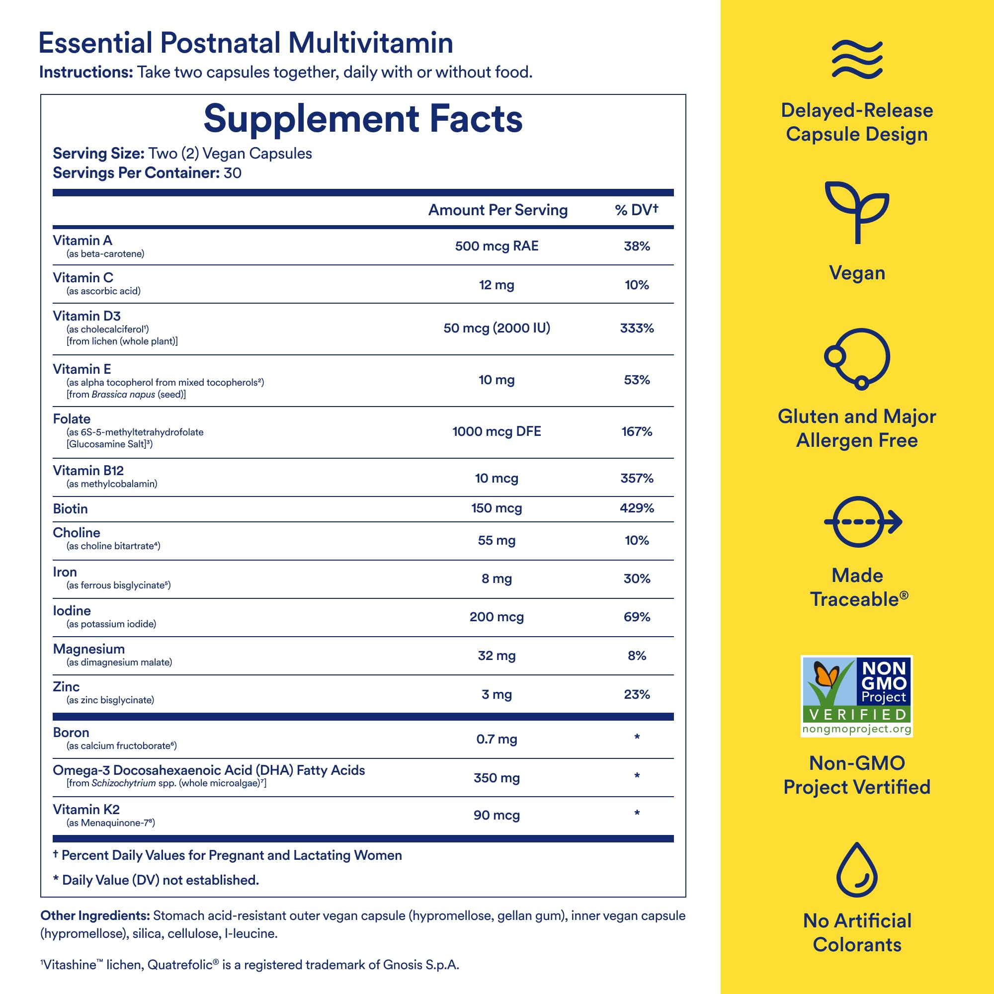 Ritual Essential postnatal traceable ingredients display highlighting sustainable sourcing