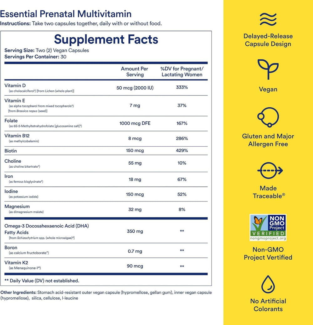 Ritual Essential Prenatal capsules illustrating nested delayed-release design