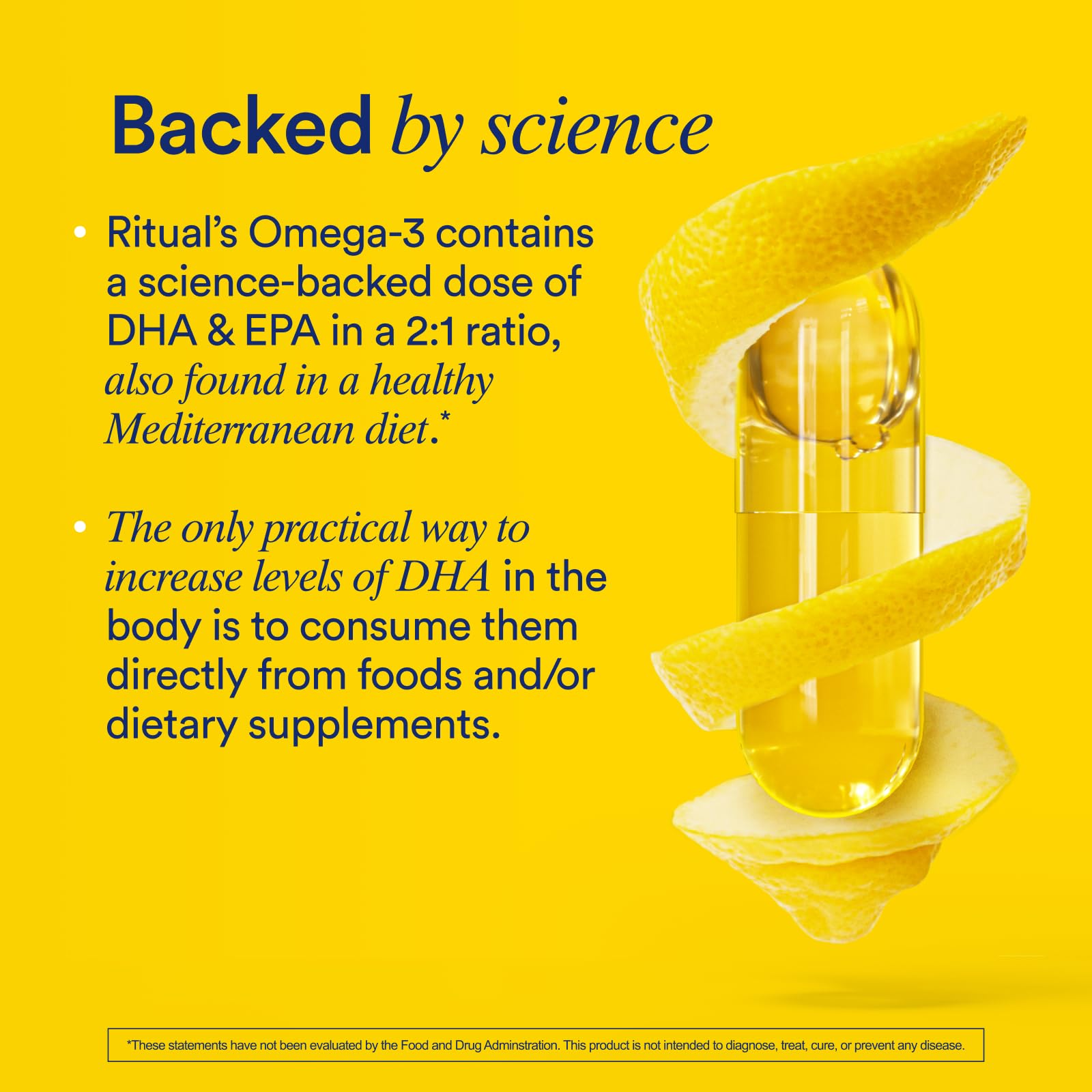 Ritual Omega-3 softgels ready to swallow.