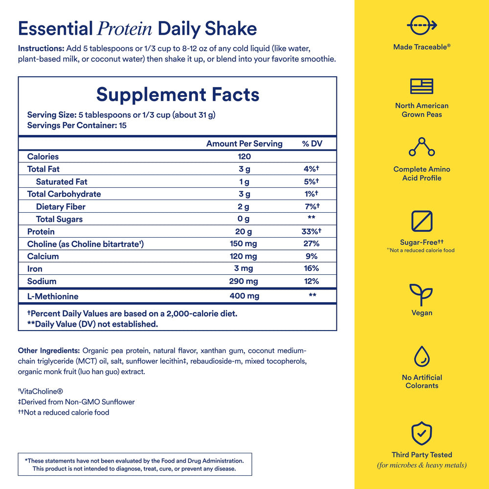Ritual pea protein label highlights traceable USA-sourced ingredients