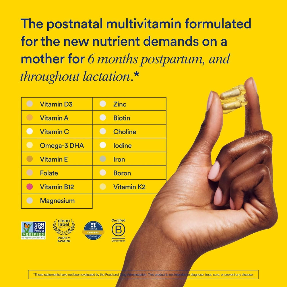 Ritual Postnatal Multivitamin capsules close-up for easy daily intake.