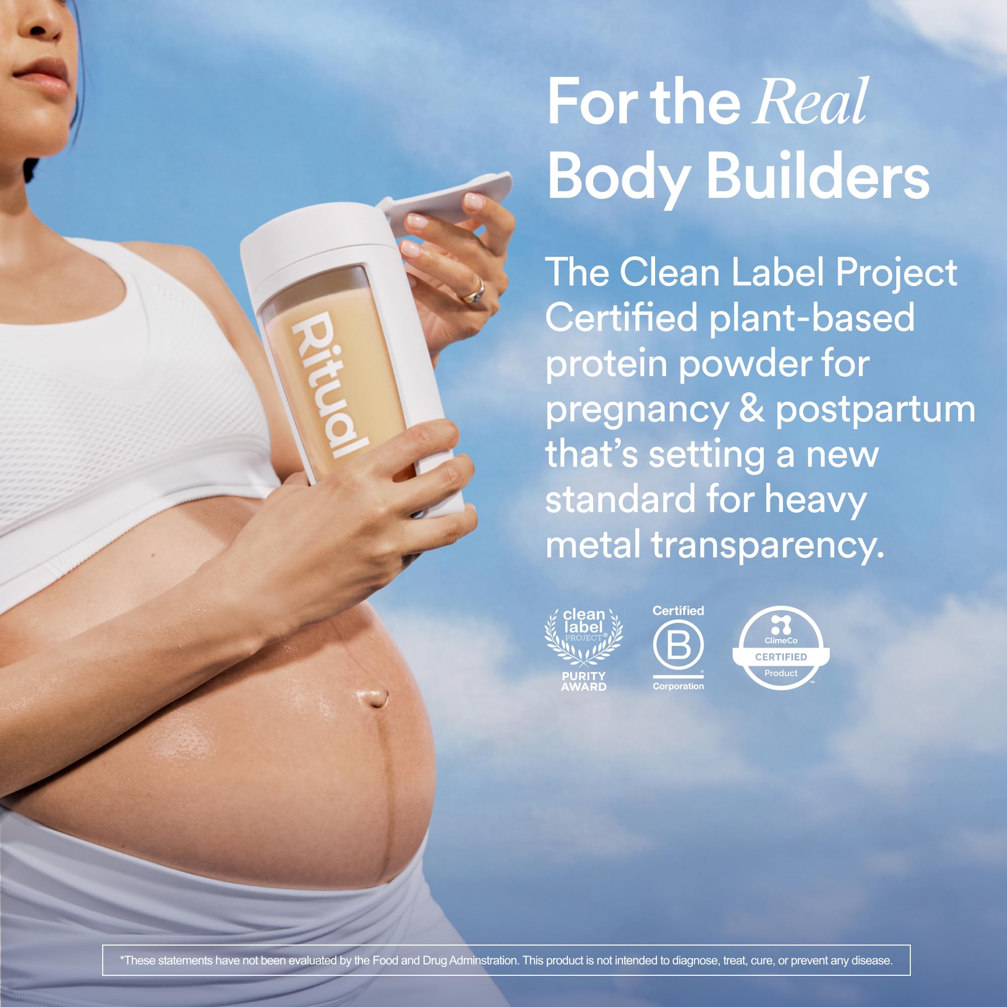 Ritual Prenatal vanilla shake in glass with smooth texture.