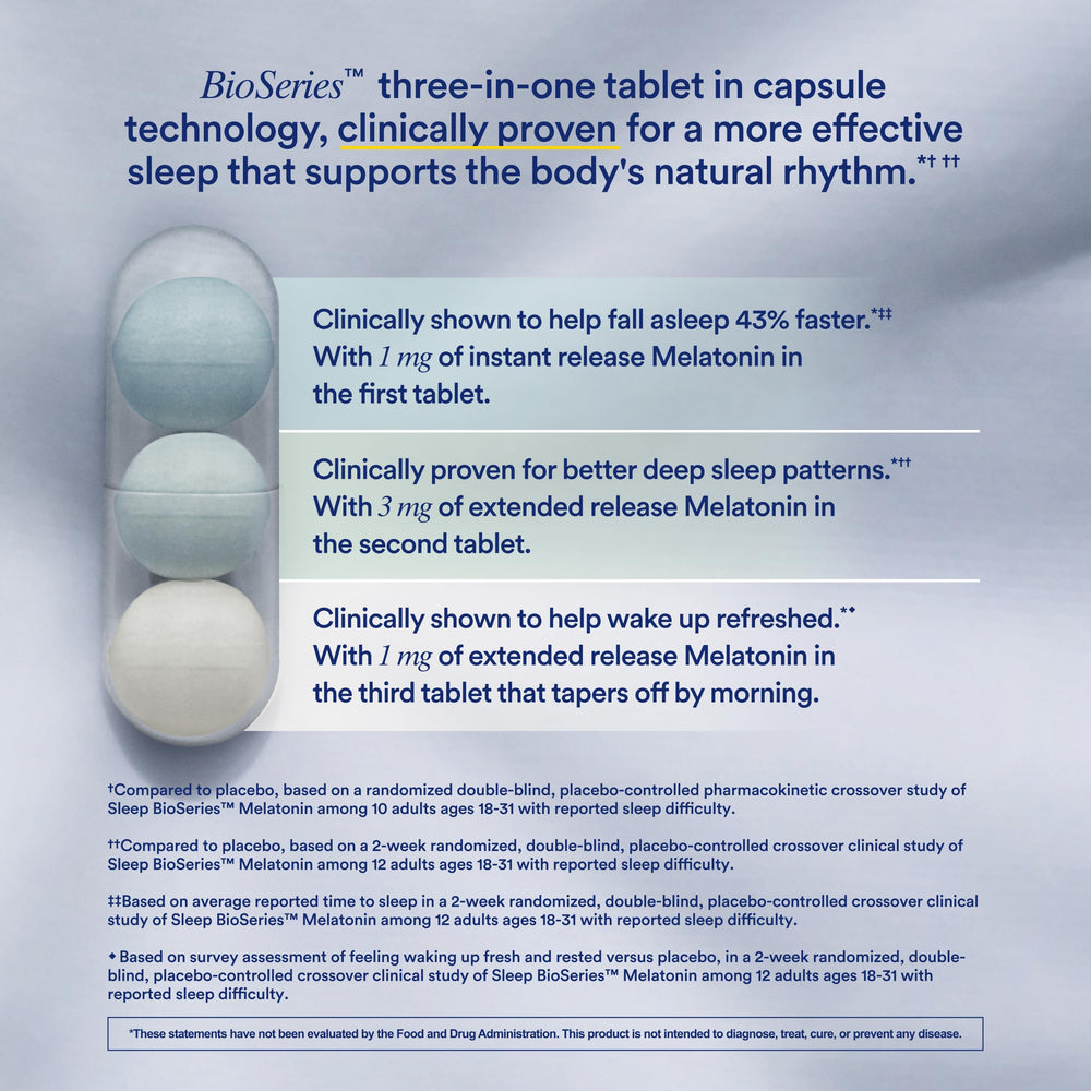Ritual Sleep Bioseries Melatonin label reveals Italian melatonin origin and purity.