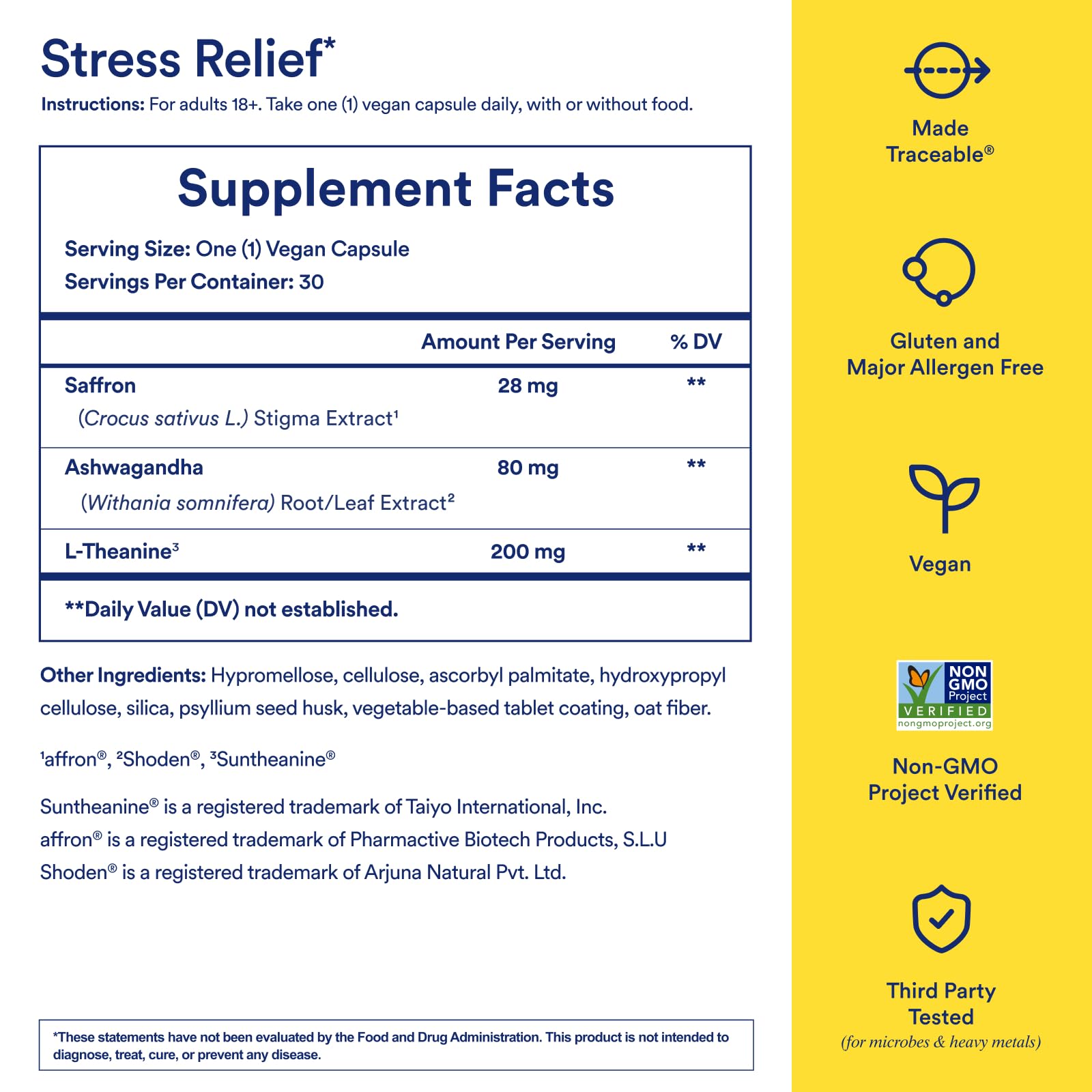 Ritual Suntheanine L-Theanine capsule supports quick stress response.