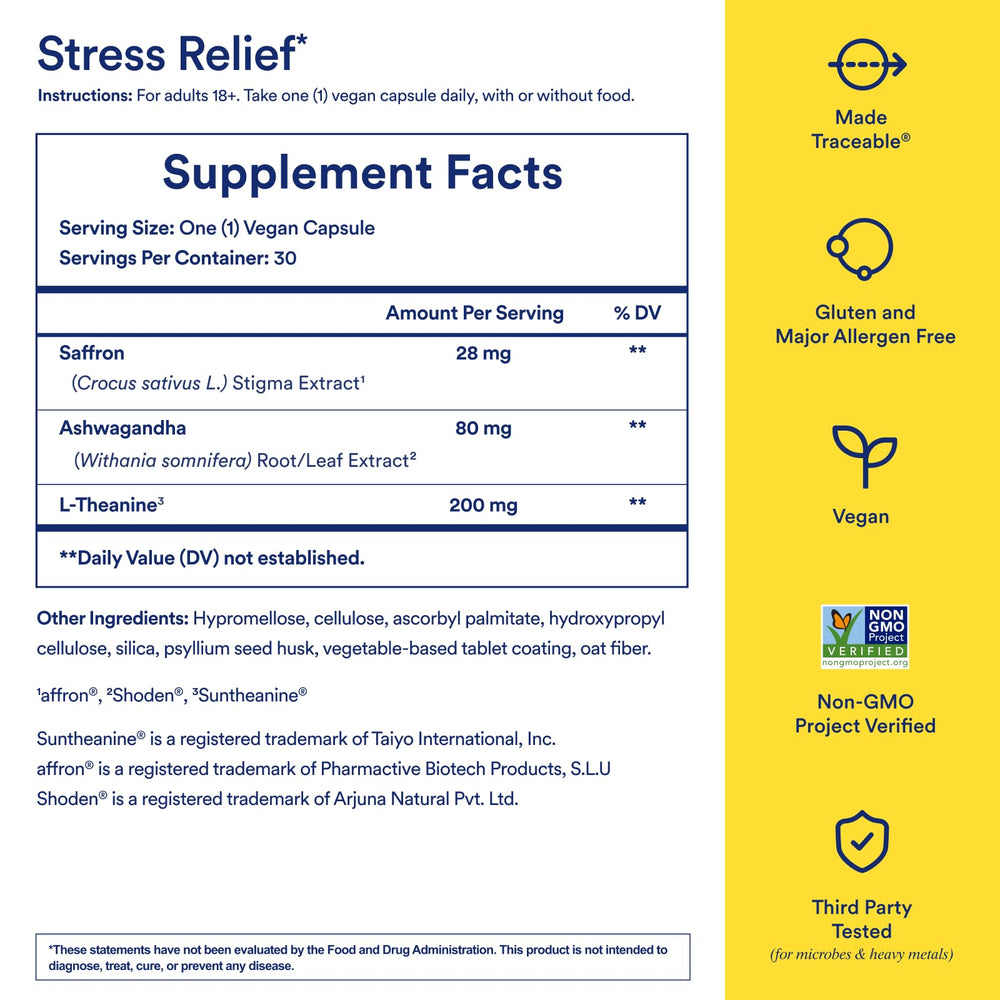 Ritual Suntheanine L-Theanine capsule supports quick stress response.