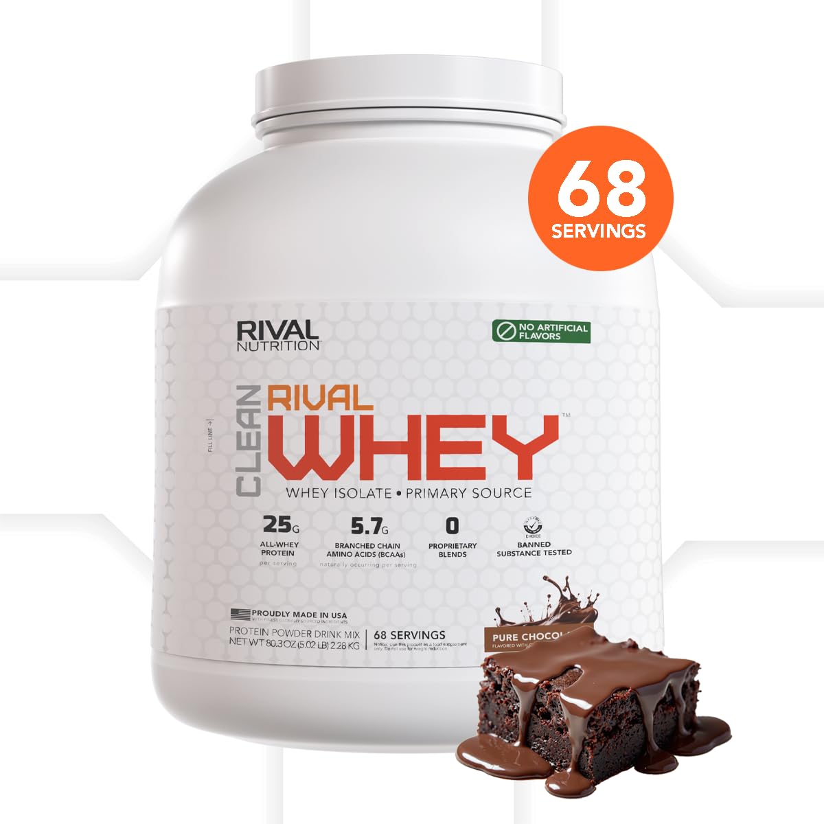 Rival Whey chocolate bottle pour demonstrates easy shake preparation