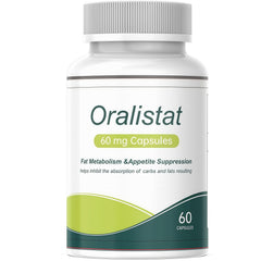 Rivocoda Oralistat 60mg bottle with capsules supports metabolism and cravings management.