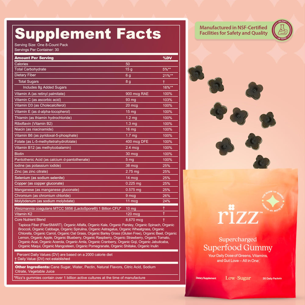 Rizz daily grab-and-go pack for a convenient on-the-go wellness routine