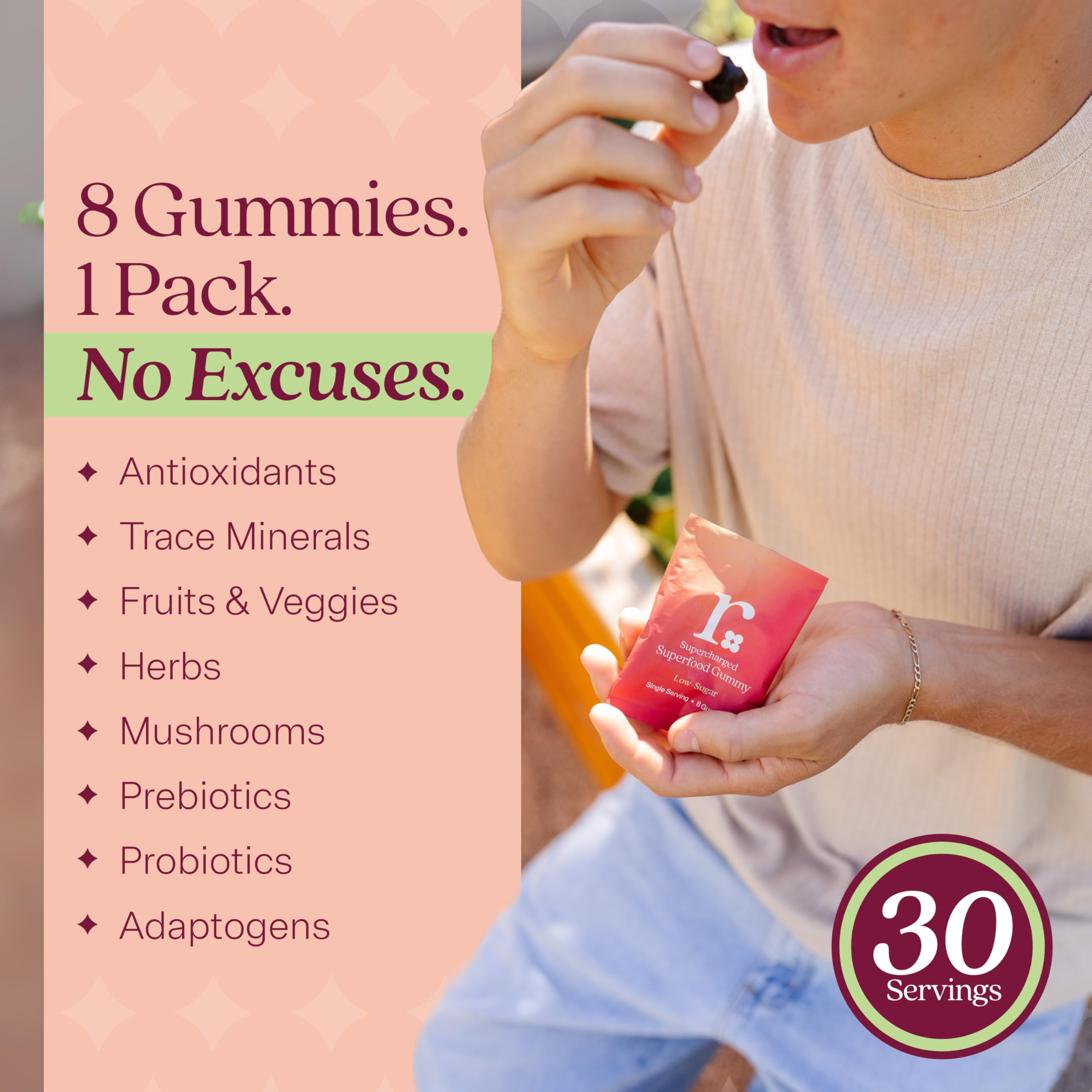 Rizz Vegan and gluten-free label on gummies packaging for allergen-free wellness