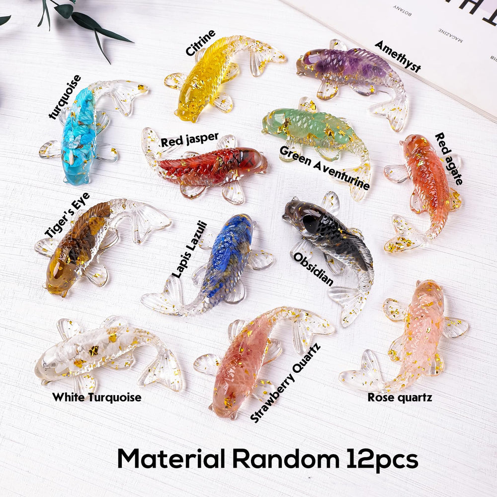 RJINGSHI desk or office display with crystal goldfish decor