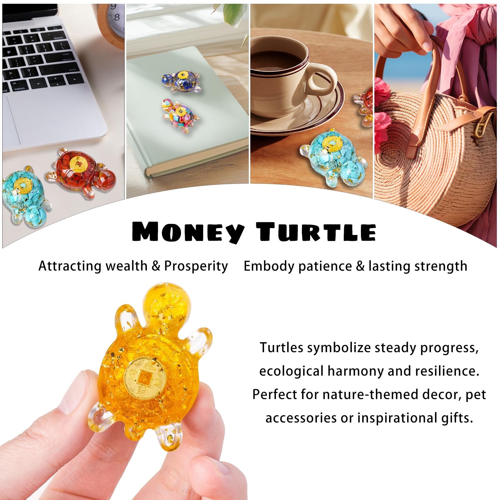 RJINGSHI meditation-ready turtle statue for desk or shelf
