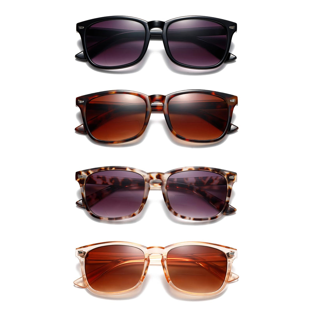 RLOZRN bifocal sunglasses four-pair pack ideal for travel and daily rotation.