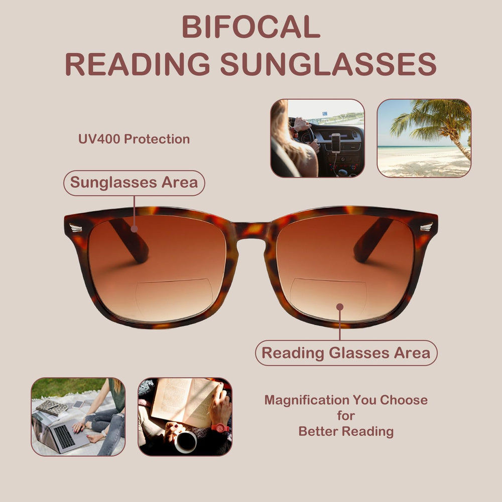 RLOZRN bifocal sunglasses metal hinge detail highlighting durability and secure fit.