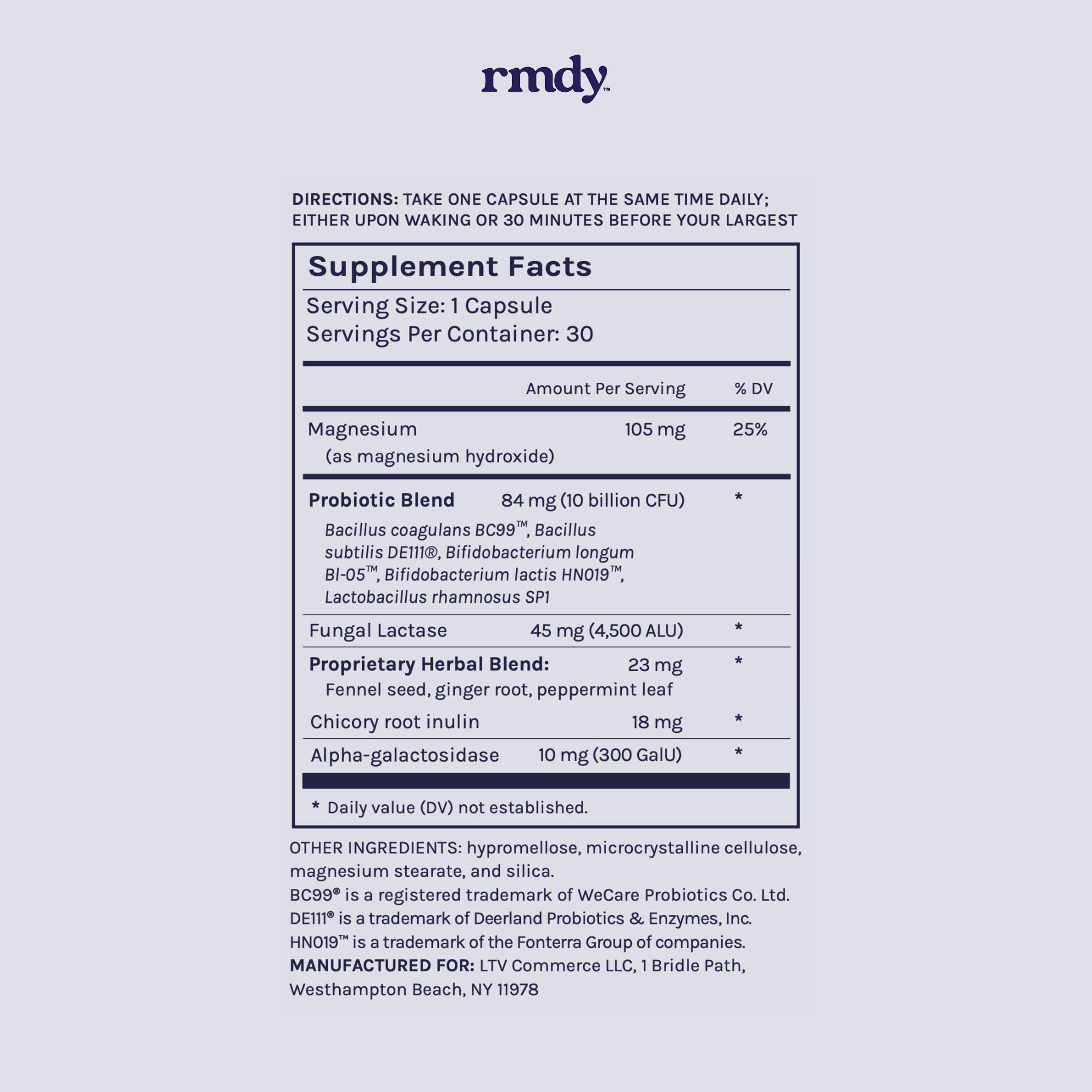 Rmdy shelf-stable probiotic packaging on a kitchen shelf