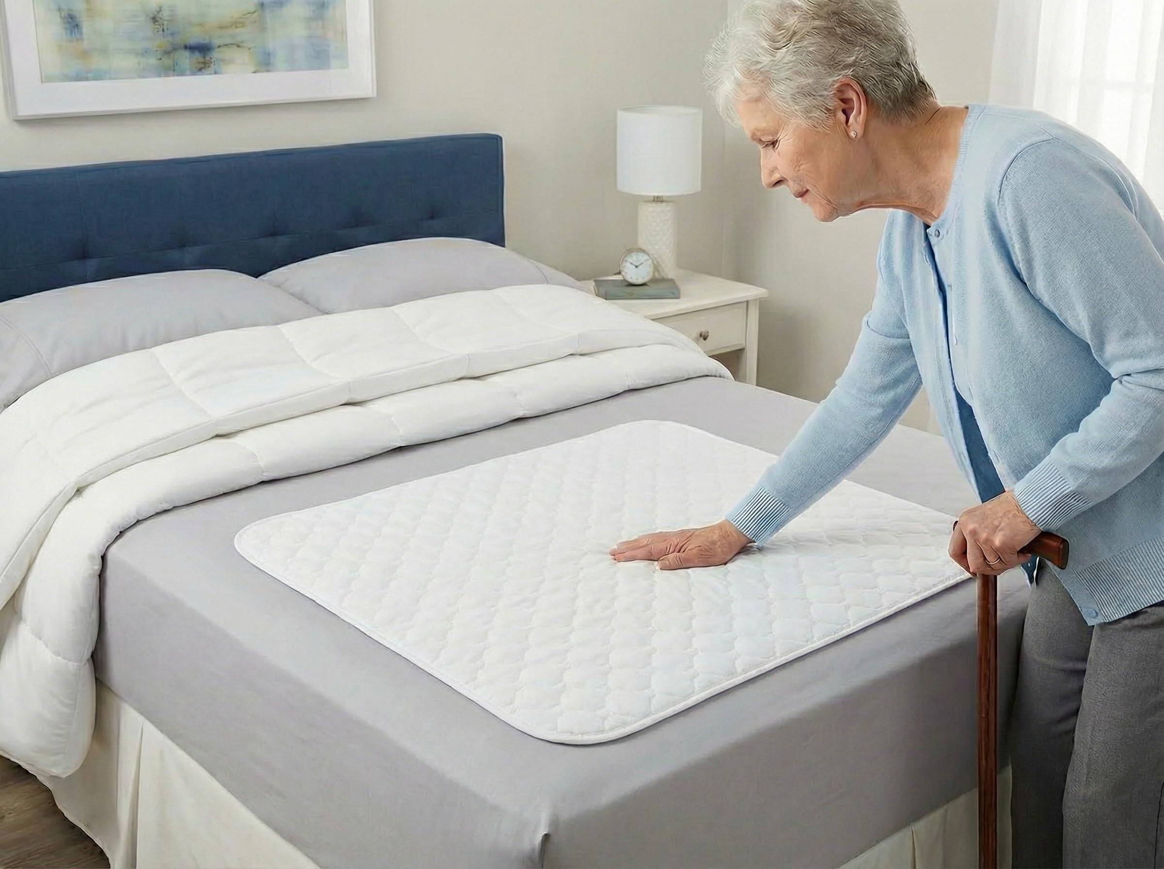 RMS Ultra Soft bed pad absorbent core quickly captures spills for beds.